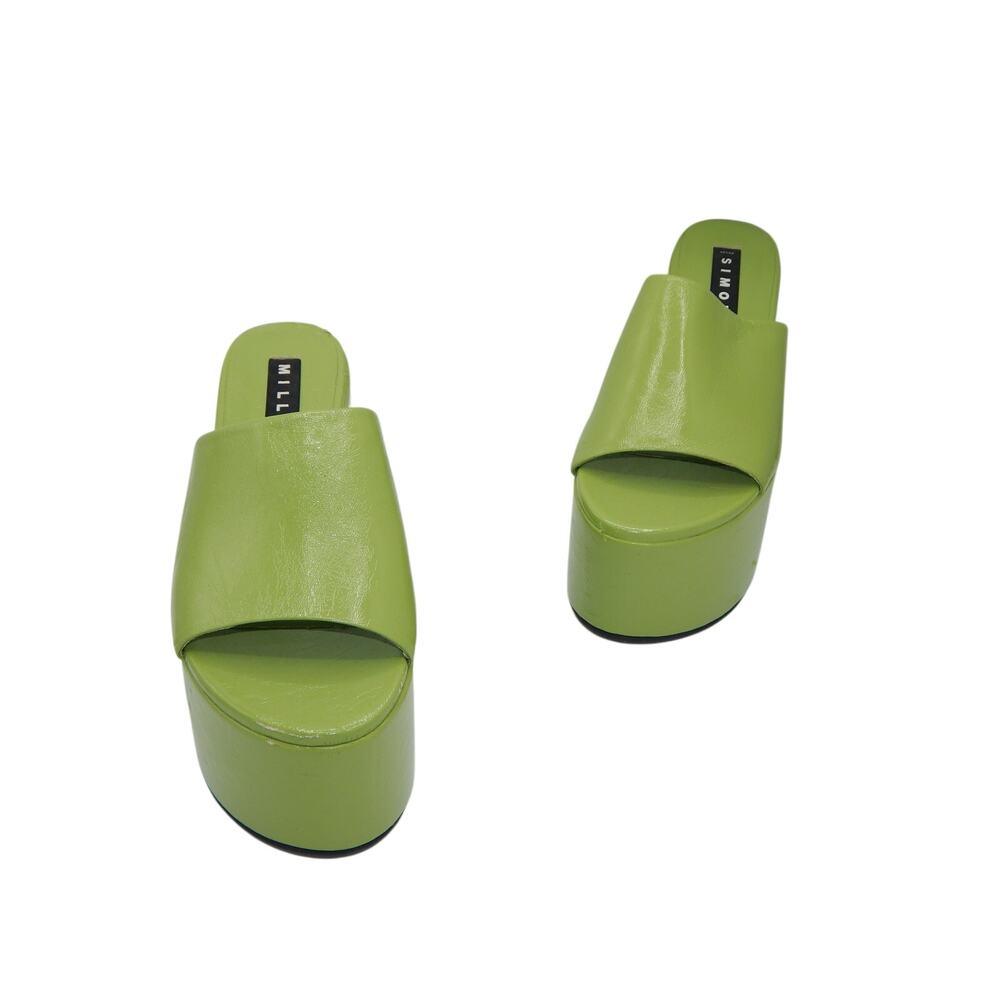 Simon Miller Kiwi Green Patent Leather Platform Sandals Size 38 Rt $598 - Picture 7 of 9